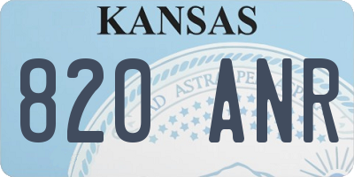 KS license plate 820ANR