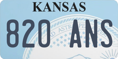 KS license plate 820ANS