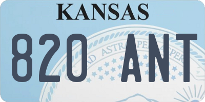 KS license plate 820ANT