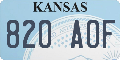 KS license plate 820AOF