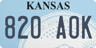 KS license plate 820AOK