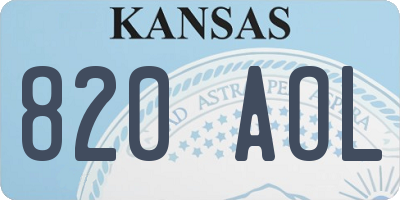 KS license plate 820AOL