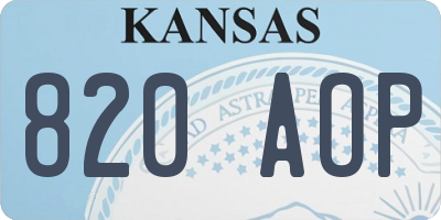 KS license plate 820AOP