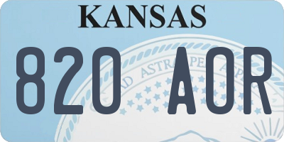 KS license plate 820AOR