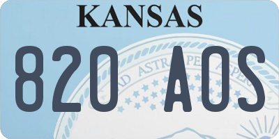 KS license plate 820AOS