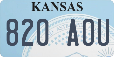KS license plate 820AOU