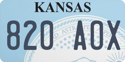 KS license plate 820AOX