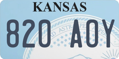 KS license plate 820AOY