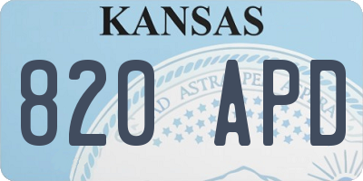 KS license plate 820APD