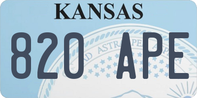 KS license plate 820APE
