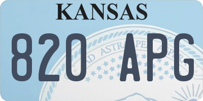 KS license plate 820APG