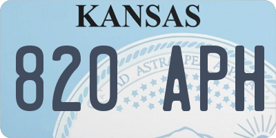 KS license plate 820APH