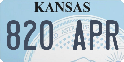 KS license plate 820APR