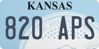 KS license plate 820APS