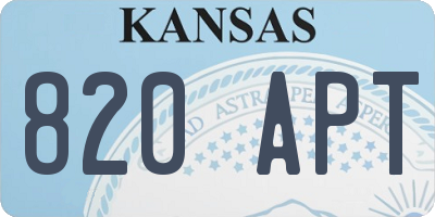 KS license plate 820APT