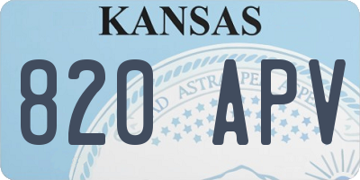KS license plate 820APV