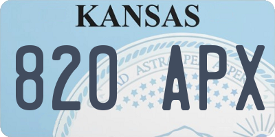 KS license plate 820APX