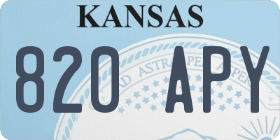 KS license plate 820APY