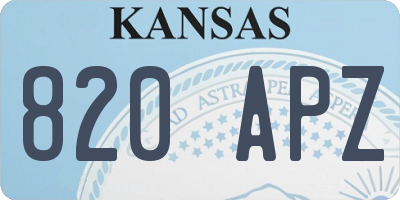 KS license plate 820APZ