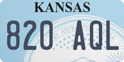 KS license plate 820AQL