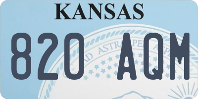KS license plate 820AQM
