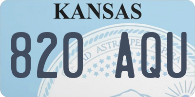 KS license plate 820AQU