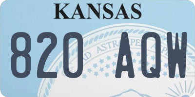 KS license plate 820AQW