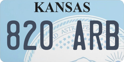KS license plate 820ARB