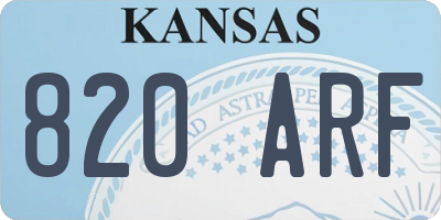 KS license plate 820ARF