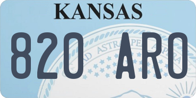 KS license plate 820ARO
