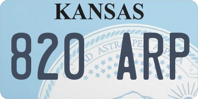 KS license plate 820ARP