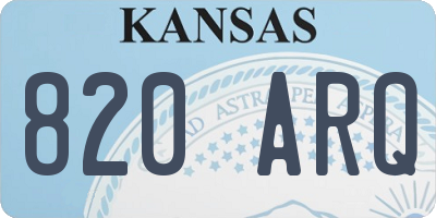 KS license plate 820ARQ