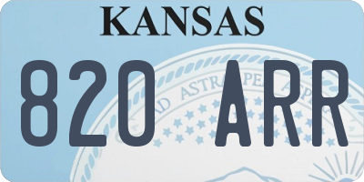 KS license plate 820ARR