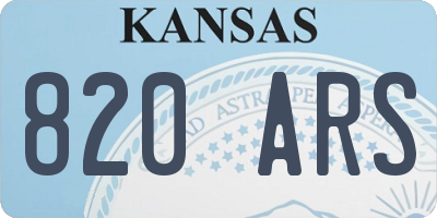 KS license plate 820ARS