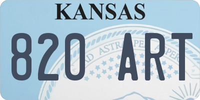 KS license plate 820ART