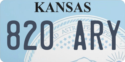 KS license plate 820ARY