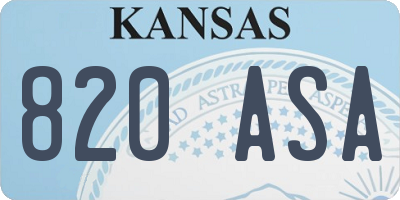KS license plate 820ASA