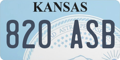 KS license plate 820ASB