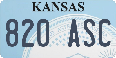 KS license plate 820ASC