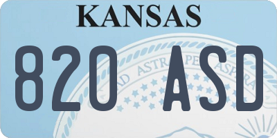 KS license plate 820ASD