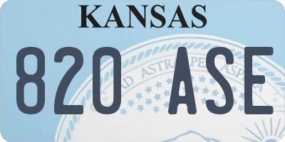 KS license plate 820ASE