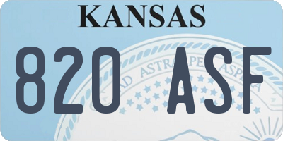 KS license plate 820ASF