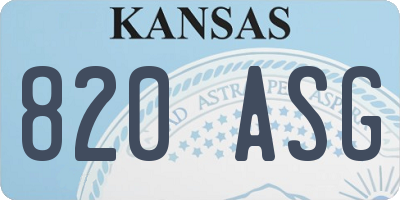 KS license plate 820ASG