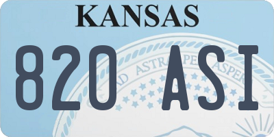 KS license plate 820ASI