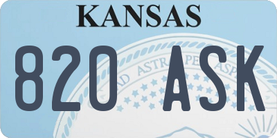 KS license plate 820ASK