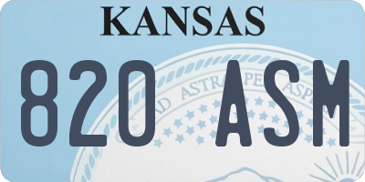 KS license plate 820ASM