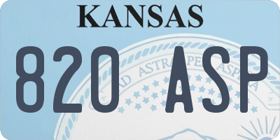 KS license plate 820ASP