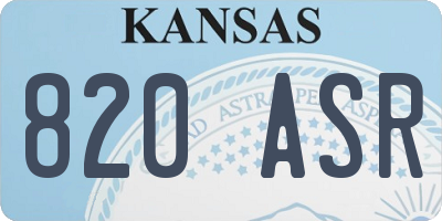 KS license plate 820ASR