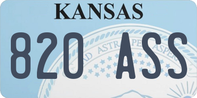 KS license plate 820ASS