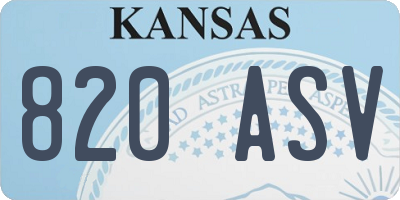KS license plate 820ASV